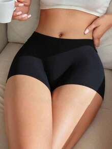 1 Piece Women's Safety Underwear Seamless Underwear Ice Silk Shorts Breathable Soft Comfortable Skin-Friendly Boxer Shorts Elastic Boxer Shorts Comfortable Underwear Women Summer - màu đen - Xem 4