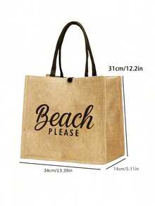 Túi tote vải lanh dung tích lớn, in họa tiết chữ "Beach", túi mua sắm cỡ lớn tiện dụng, túi xách tay quai vải lanh, túi đựng đồ đa năng, túi quà tặng cá nhân hóa, thích hợp cho du lịch, mua sắm, kỳ nghỉ, tựu trường, tiệc tùng, người bạn đồng hành tuyệt vời cho Ngày của Mẹ, sinh nhật, Ngày Nhà giáo, kỷ niệm, ngày lễ, sự kiện tiệc tùng. - Nhiều màu - Xem 9