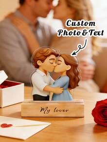 Personalized Cartoon Acrylic Photo Frame, AI Custom Design Frame, Cartoon Style Portrait, Acrylic Material, Vibrant Colors, Desktop Decor, Romantic Decor, Office/Bedroom/Living Room/Home Decor, Desktop Plaque, High-Quality Printing, Suitable As Birthday Gift, Father's Day Gift, Mother's Day Gift, Family Gift, Christmas Gift, Anniversary Gift, New Year Gift And Valentine's Day Gift.