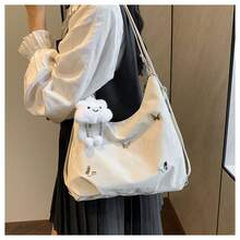 Große Kapazität Tasche für Frauen Sommer Hochwertige Nischen Pendler Tragetasche Doppel Schulter Einzel Schulter Umhängetasche Damen Tragetasche - Weiss - Übersicht 3