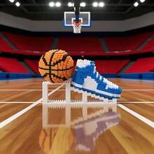 Basketball Shoe DIY Building Block Set - Includes 2280 Pieces, Creative Educational Small Particle Assembly Model Toy, Office Desk/Desktop Bookshelf Creative Decorative Ornament, Holiday Gift For Boys And Men - Multicolor - View 9