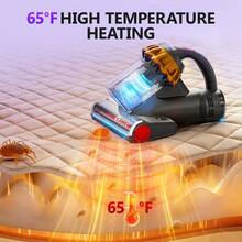 E.LUO Mattress Vacuum Cleaner, Bed Vacuum Cleaner, 16Kpa Bed Vacuum Cleaner With UVC, Hot Air And High Heat, Strong Suction, Double Cup Handheld Sofa Vacuum Cleaner, Suitable For Pillows, Cribs, Sofas And Pet Hair. - US A Type Plug(110-127V) - View 6