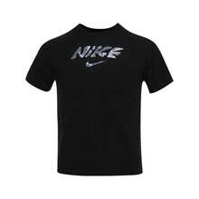 Áo thun tay ngắn cổ tròn dáng thường ngày dành cho bé trai Nike - màu đen - Xem 3