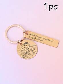 Personalized Keychains, Customized Photo Keychains, Cute Keychains, Customized Text & Image Keychains, Couple Keychains, Ladies' Customized Text Keychains, Bag Charms, Men's Keychains, Fun Keychains, Wedding Gifts, Stainless Steel Keychains, Valentine's Day Gifts, Couples, Father, Mother, Family - Style a - View 8