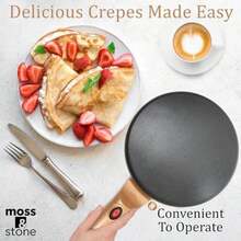 Moss & Stone - Máquina de crepes eléctrica portátil y automática con recubrimiento antiadherente, 800 W, 120 V, 8 pulgadas,(Oro eléctrico) - Multicolor - Ver 8