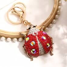 Rhinestone Beetle Alloy Keychain, Metal Cute Pendant Ornament, Creative Gift Suitable For Wedding, Birthday, Baby Shower, Travel Souvenir, Graduation, Housewarming, Party - Multicolor - View 9