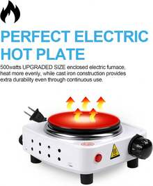 Silent Electric Heating Plate (1 Piece) - Quick Heating, Compact Household Stove Suitable For Kitchens, Laboratories, And Offices. Ideal Holiday Gift, Modern Cooking Equipment, Space-Saving, Durable Construction, Perfect For Christmas. - White - View 3
