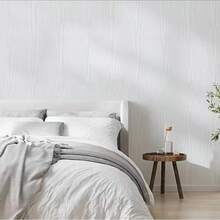 1卷DIY装饰壁纸，白色木纹自粘可移除PVC壁纸，适用于家居、办公室、客厅、卧室、桌子、门翻新，防水墙面装饰升级 - 白色 - 查看 6