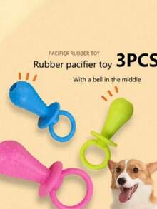 Pet Pacifier Dog Toy Interactive Pacifier Pet Dog Cat Puppy Elastic Grinding Toy Teeth Cleaning Toy - Multicolor - View 3