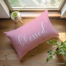 MEMNUN 1pc/2pcs Minimalist Pink Text Print Decorative Throw Pillow Cover [No Insert], 11.81*19.71in(30*50cm)/15.75*23.62in(40*60cm), [Single-Sided Print] Polyester Cushion Cover For Sofa, Bed, Living Room, Bedroom, Car, Office, Hotel Decor, Perfect Gift For Family And Friends, All Seasons - Multicolor - View 7