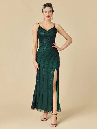 Great Gatsby Dresses Sequin Fringe Women's Flapper Dresses 1920s, Cocktail Dress Roaring 20s Dress For Harlem Nights