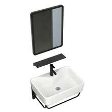 Rectangula Calidad Lavabos Alta Con Espejo+grifo Minimalista - Blanco - Ver 9