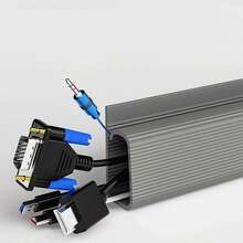 40cm Under-Desk Cable Management, Under-Desk Cable Conduit, Easy-To-Install Self-Adhesive Cable Manager, Cable Management, Screwless Cable Management Kit For Home And Office, Teen And Pet Protection, Easy-To-Install Desktop Cable Organizer.