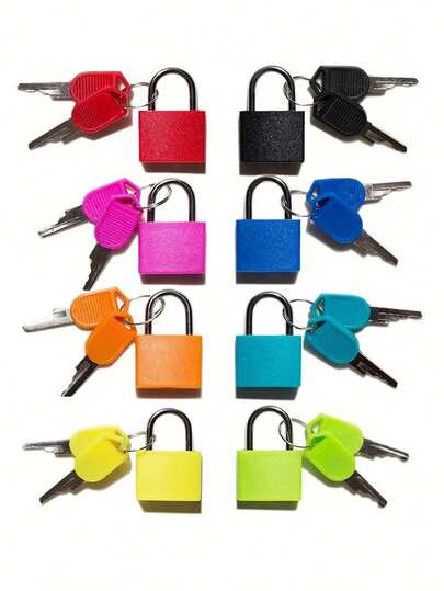 1 Stück kleines Vorhängeschloss mit Schlüssel, geeignet für Gepäck, Rucksack, Spind, Aktentasche, Klassenzimmer-Paarspiele usw. (zufällige Farbe und Stil)