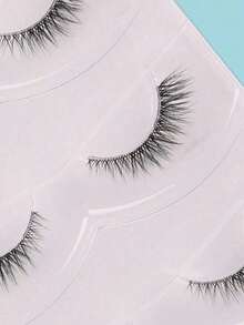 3对透明自然假睫毛，适合日常佩戴和化妆使用 - 黑色 - 查看 7