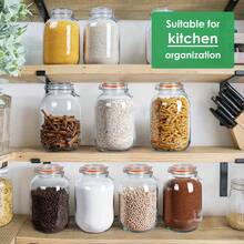 Two-Piece 1-Gallon Glass Fermentation Jar (Sealed Lid), Large-Capacity Glass Pickling Jar, Ideal For Fermentation. Transparent Glass Jar For Kitchen Food Storage, Home Brewing, And Organization. - 2 chiếc - Xem 6