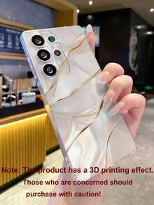 1pc Marble Texture Pattern Anti-Fingerprint Transparent TPU Soft Phone Case With Camera Lens Protection, Compatible With Apple, Nothing, Pixel, INFINIX, Redmi - Multicolor - View 4