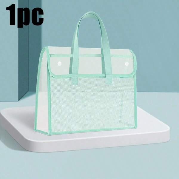 Bolsa de PVC transparente para libros: bolsa de mano para guardar archivos y estudiar.