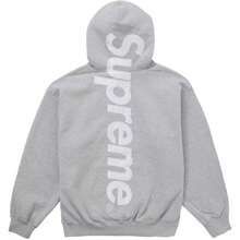 Supreme Satin Applique Hooded Sweatshirt FW24 | Authentic Designer Premium Heavyweight Crossgrain Fleece Hoodie | Essential Streetwear Collector's Luxury Layering Outerwear Pants Set Heather Grey - Heather Grey Hoodie - 查看 5