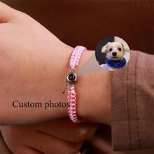 Customized Couple Projection Bracelet - Stainless Steel Round Photo Weaving Adjustable Bracelet, Valentine's Day Gift, Romantic Jewelry, Fashion Accessories, Exquisite Craftsmanship, Personalized Jewelry, Romantic Partner - 彩色 - 查看 7