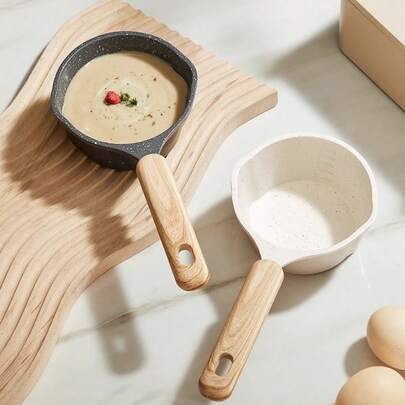 1pc Non-Stick Soy Sauce Pot, Milk Pot, Kitchen Instant Noodle Pot, Butter Warmer Pot, Double Layer Milk Pot, Non-Stick Frying Pan, Mini Frying Pan, Small Kitchen Appliance, Stew Pot, Cooking Pot, Suitable For Induction Cooktop And Gas Stove