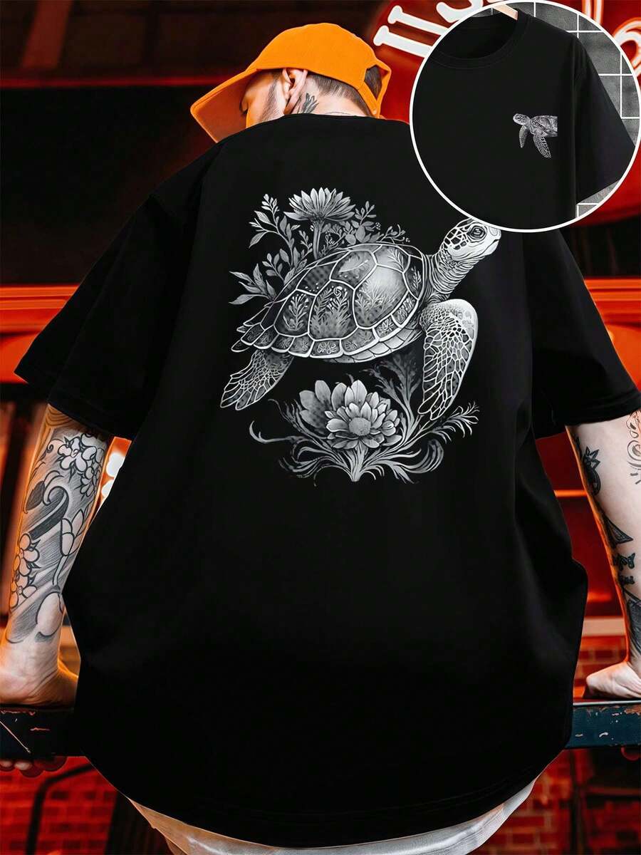 Camisetas talla grande para hombres - Negro - Ver 1