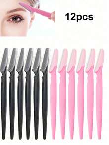 12pcs Women Eyebrow Razor, Shaver, Exfoliator, Hair Removal Tools With Cover, Hair Products And Accessories For Salon, Beauty, Travel Essentials - Multicolor - View 4