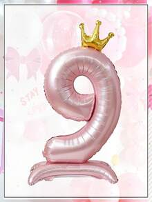 1 quả bóng bay số hình vương miện khổng lồ màu hồng, kích thước 42 inch, bằng giấy bạc ánh kim, thích hợp trang trí tiệc sinh nhật, lễ kỷ niệm và ngày lễ - Phụ kiện chụp ảnh - Hồng - Xem 7