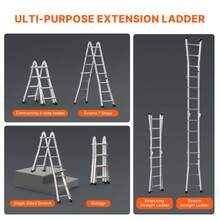 Escalera telescópica  con estructura en A y extensión de 13 pies, multifunción para tareas escolares - 13 pasteles - Ver 4