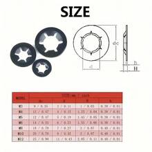 140pcs M3-M12 Push-In Locking Washers, Star Washers, Bearing Clips, Retaining Rings, Fastener Assortment Kit - Black - View 3