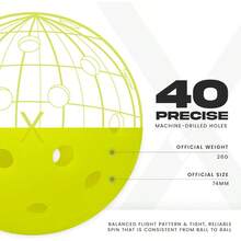 Franklin Sports X-40 Performance Pelotas de Pickleball para Exteriores - Aprobado por USAPAA - AmarilloÓpticaAmarillo - Ver 3