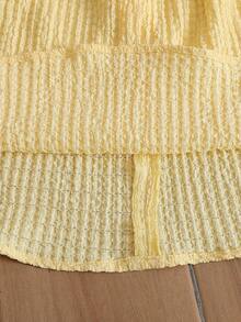 女童短袖连衣裙，儿童夏季连衣裙，蓬蓬裙，女童服装 - 黃色 - 查看 5