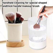 1 buc. Instrument de curățare a pensulelor de machiaj alimentat prin USB, instrument de curățare a frumuseții. Cu design transparent al corpului. Cu funcții multiple de uscare/depozitare, potrivit pentru diferite dimensiuni de pensule de machiaj, accesoriu esențial pentru femei.