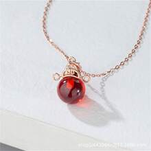 Collar de piedra de granada atraente de la fortuna, dios de la riqueza, colgante para mujeres, regalo de vacaciones - oro - Ver 4
