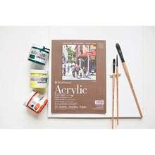 Strathmore Serie 400 - Bloc de Papel ílico, Acabado de Lino, Pegamento, 10 Hojas, Blanco, 12 by 12", 1, 10(9 by 12") - Multicolor - Ver 5