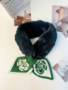 1 chiếc khăn choàng cổ bằng len mềm mại ấm áp cho nữ, thiết kế dạng đuôi cá, lý tưởng để bảo vệ cơ thể hàng ngày vào mùa đông Phụ kiện dành cho nữ - Màu be - Xem 13