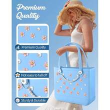 Pearl Flower Charms For Bogg Bags Accessories Women Girls With Detachable Chain - Stylish Durable Drative For  Simplouthern Totes Rubber Beach Bags,35436133 - Ivory - View 5