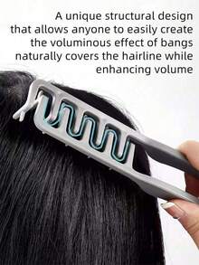 New Fluffy Wide-Tooth Styling Comb - Fluffy Texture, For Men, Made Of ABS Plastic With Textured Handle, Suitable For All Hair Types, Essential For Home Use, Back To School Season, Travel & Vacation, Can Be Used For Back-Brushing, Blow-Drying, Hairstyling, Haircuts, Edging, And Grooming