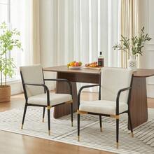 Dining Chairs - Beige + Fabric-4 - View 12