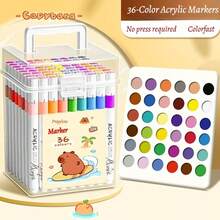 1 Box Of Acrylic Marker Pens, Art DIY Graffiti Pens, Color Painting Watercolor Art Marker Pen Set, Acrylic Marker Pens For Art Painting, Waterproof And Quick Drying, Very Suitable For Graffiti And School Painting (Three Styles Of Pens Are Randomly Shipped)