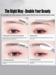 Stainless Steel Eyebrow Trimmer Four Piece Set Eyebrow Trimmer Set Eyebrow Clipper Clip Eyebrow Trimmer Tool Eyebrow Trimmer Set Beauty Tool - Multicolor - View 10
