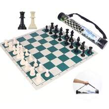 Ajedrez Profesional De 50cm Plegable Portátil Carga Barriles portátil Ajedrez - A - Ver 1