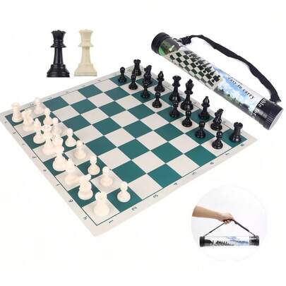 Ajedrez Profesional De 50cm Plegable Portátil Carga Barriles portátil Ajedrez