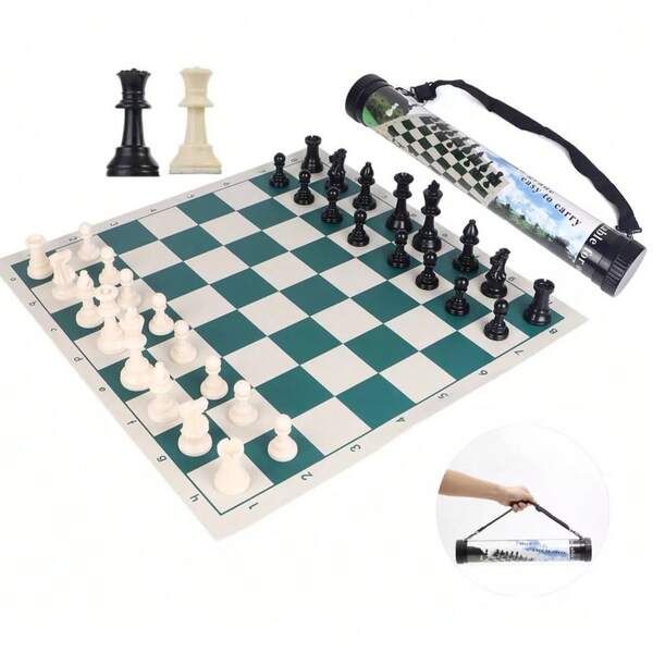 Ajedrez Profesional De 50cm Plegable Portátil Carga Barriles portátil Ajedrez