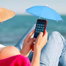 Soporte ajustable universal para teléfono con soporte de paraguas en miniatura - Visera solar para teléfono inteligente para exteriores - Visera solar portátil para teléfono, paraguas montado en el automóvil - Fácil de combinar, adecuado para uso en vacaciones al aire libre - Multicolor - Ver 4