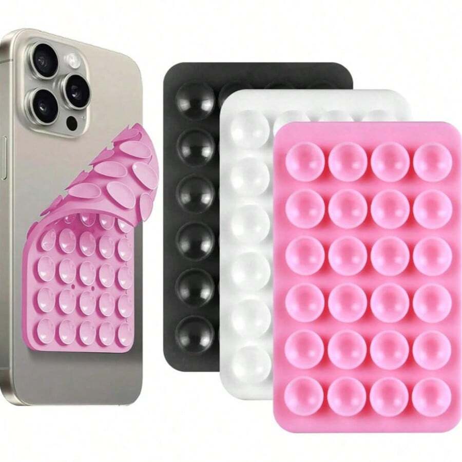 1pc Silicone Suction Cup Phone Case Stand, Phone Suction Cup, Octobuddy, Sticky Phone Grip, Sticky Phone Holder, Compatible With Smartphones - Nhiều màu - Xem 1