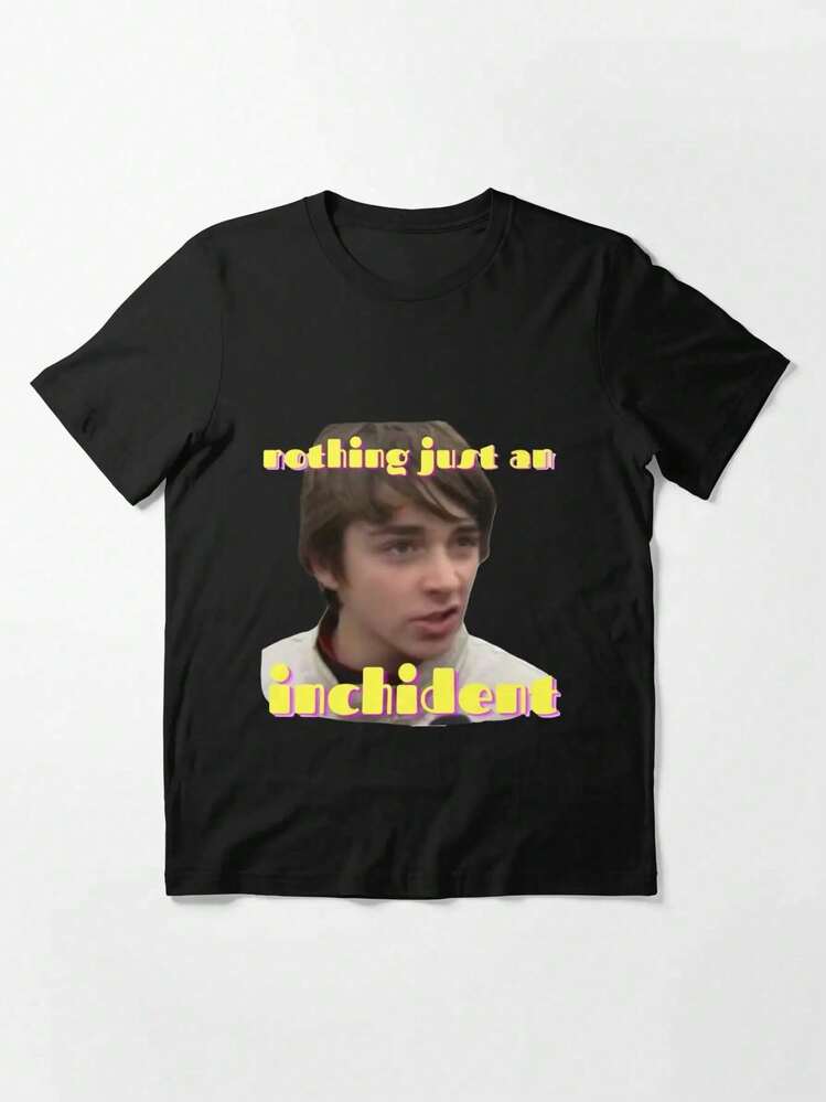Camiseta de Carreras Divertida para Hombres - Camiseta Gráfica "Rocking Just An Incident" - Camiseta Meme de Charles Leclerc - Camiseta de Algodón Suave y Transpirable para Fans del Motorsport, Uso Diario Casual y Viajes - Lavable a Máquina, Cuello Redondo Negro, Merchandising para Fans, Impresión Audaz, Ajuste Cómodo, Top de Manga Corta, Amantes del Deporte - Negro - Añade 1