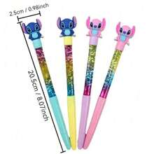 1pc/4pcs Stitch Glitter Gel Pens, Medium Tip, Lightweight Plastic Writing Pens, Creative Fairy Dust Magic Pens, Suitable For Student Stationery, Best Choice For Christmas Gifts - Multicolor - View 6