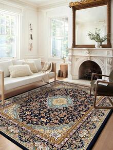 1 件复古风格地毯，仿旧红色波西米亚传统涤纶矩形易护理可洗区域地毯，适用于客厅、大厅、床边、起居室、卧室、办公室、厨房、农舍家居装饰 - 彩色 - 查看 15