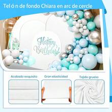 CZ 3 Piezas de Fondo Cubierta de de Alta Elasticidad Espesar Fibra de Poliuretano Seda de Leche a Prueba de Decoloración para Fiestas de Boda 4FT 5FT 6FT 8764 - Blanco - Ver 6